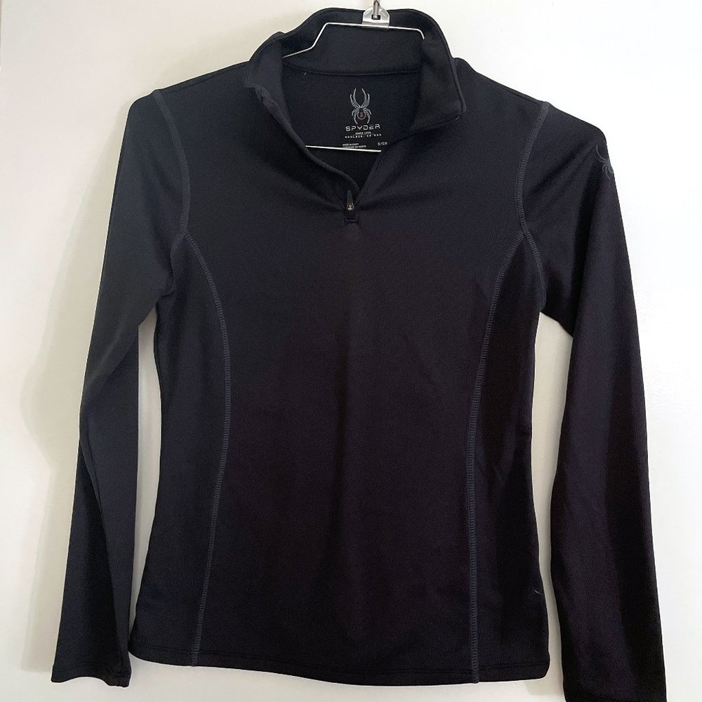 SPYDER Women’s Base layer Zip T-neck, Black, Size: SM (NWOT)